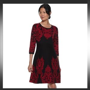 Red & Black Dana Bachman Sweater Dress ❤️